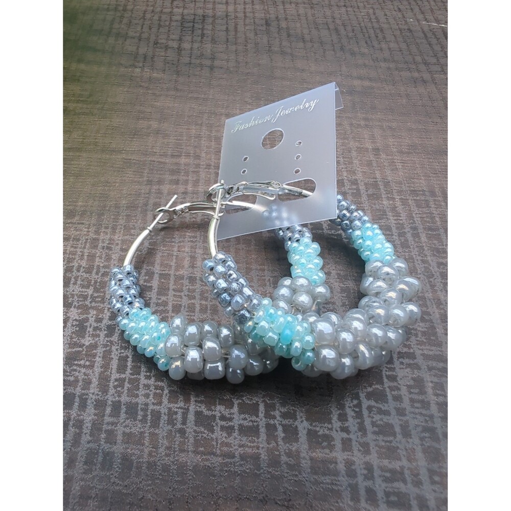 Beaded Hoops - Picture 2 of 5